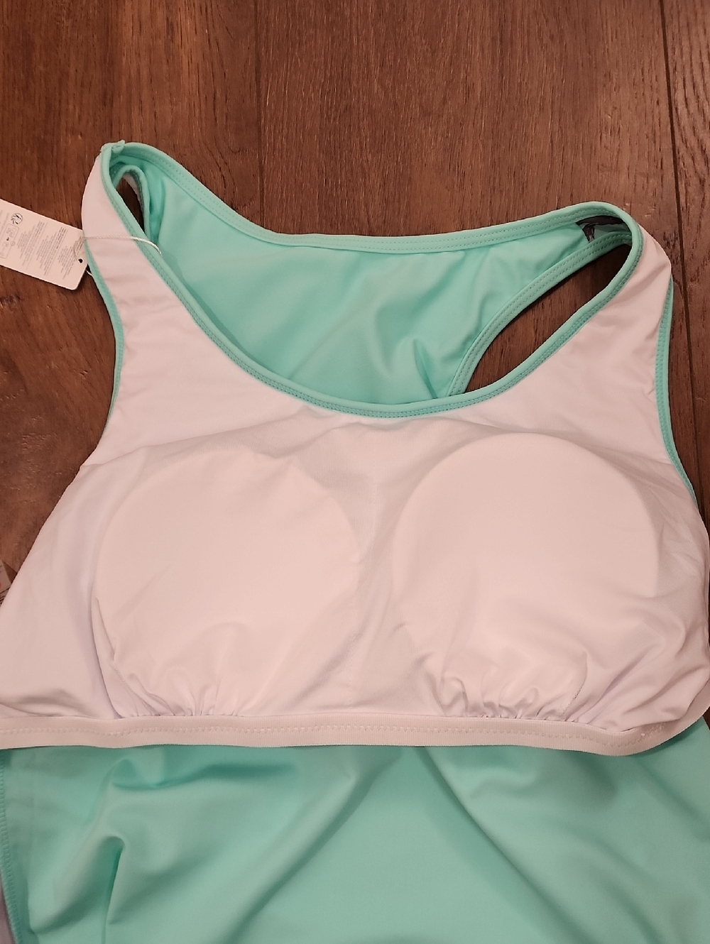 Summer Mae Blouson Tankini Swimsuit Built In Shorts Glow Leopard size 14 NWT - Picture 10 of 11